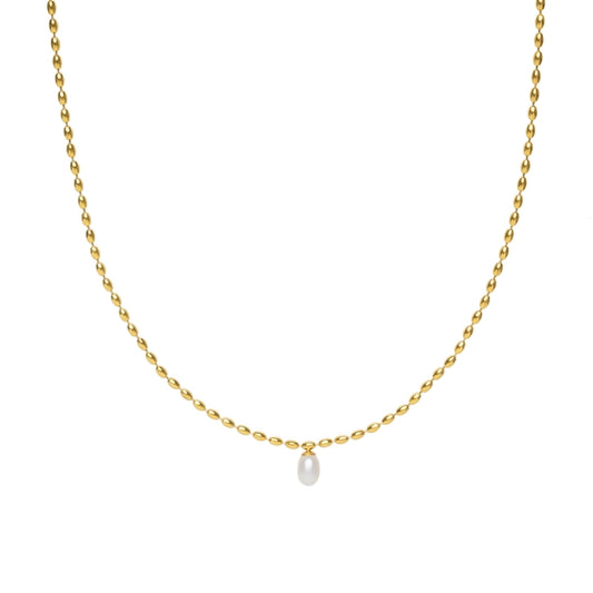 Gold Pearl Pendant Necklace