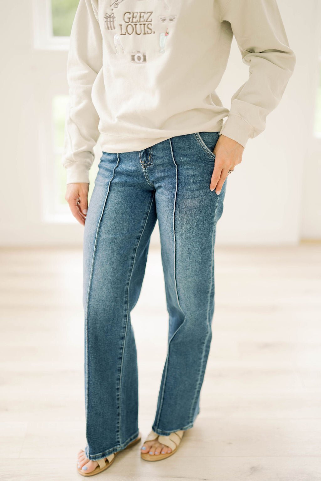 No Where Days Wide Leg Jeans - Bottoms - Pants - Vervet - Flying Monkey
