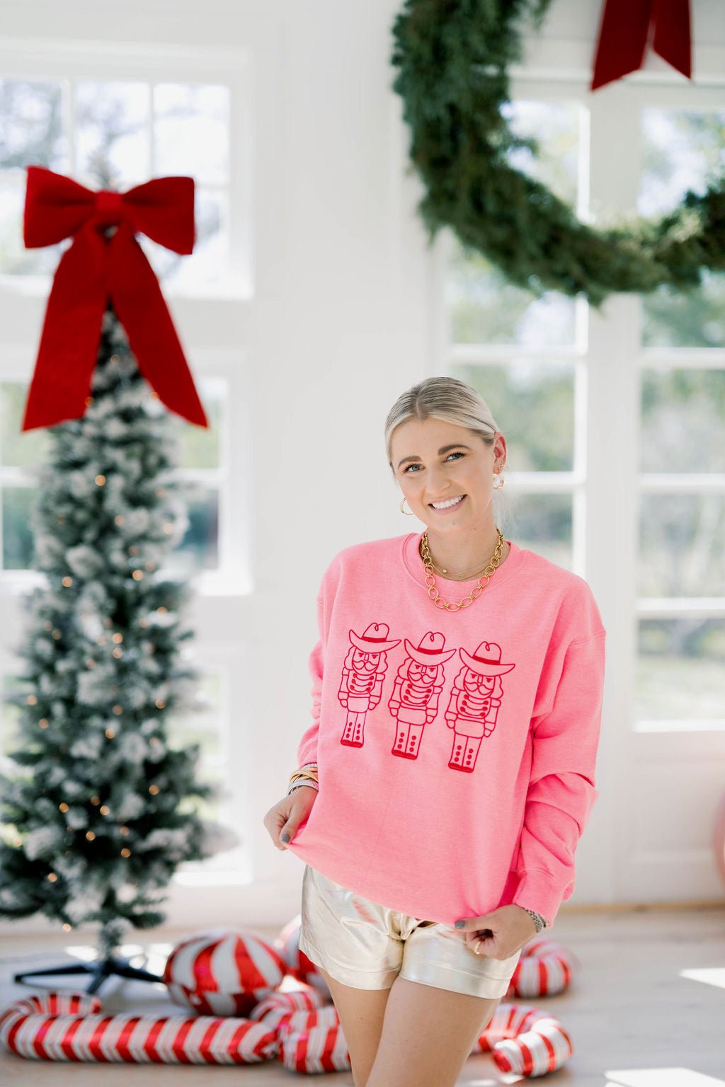 Nutcracker Pink/Red Sweatshirt - Tops - Sweatshirts - Summer Tees