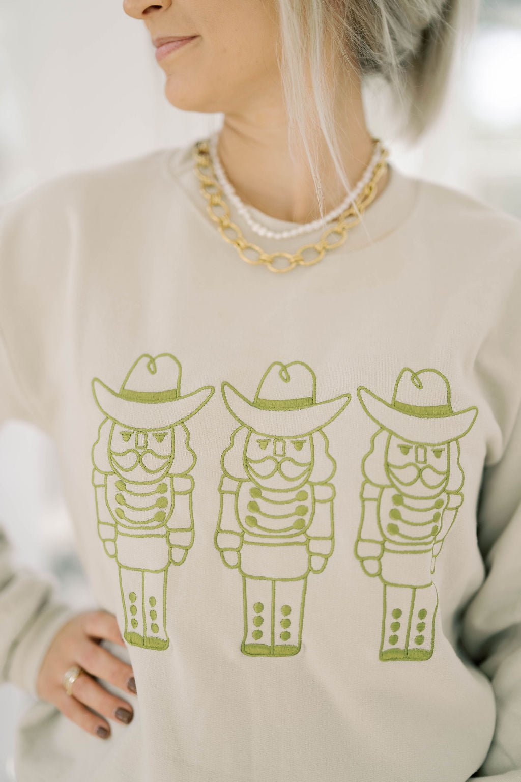 Nutcracker Tan/Green Sweatshirt - Tops - Sweatshirts - Summer Tees