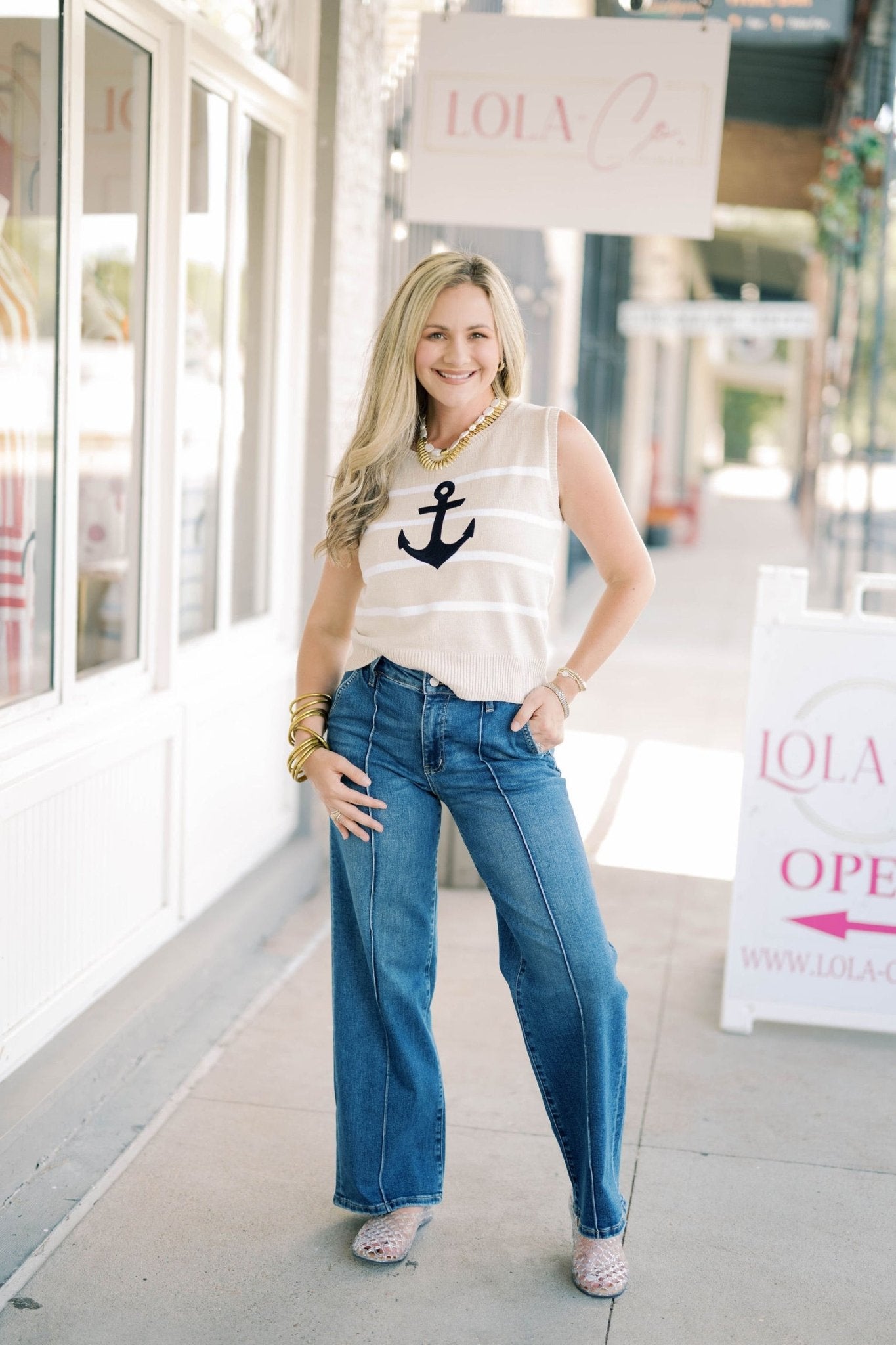 Oasis Escape Anchor Sweater Top - Tops - Tanks - Able