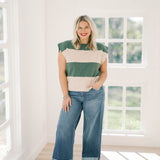 Olive You Cropped Sweater Muscle Tank Top - Tops - Sweaters - She & Sky