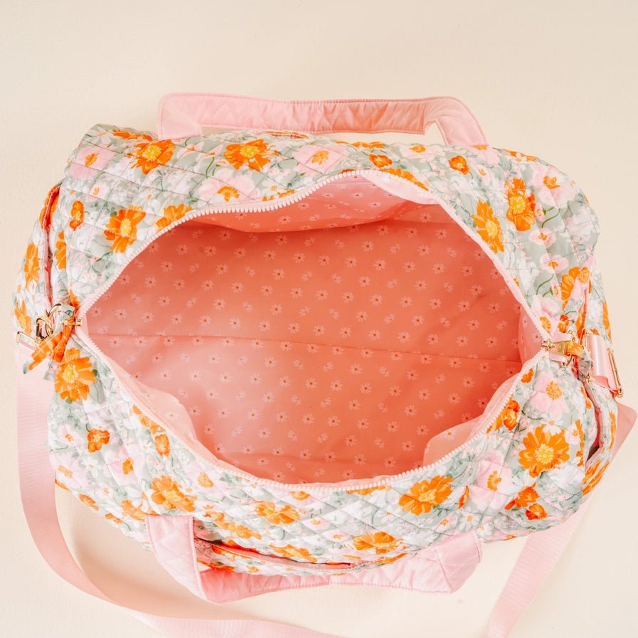 On - The - Go Quilted Weekender Bag - Bouquet Beauty Sage - Accessories - Travel - Darling Effect