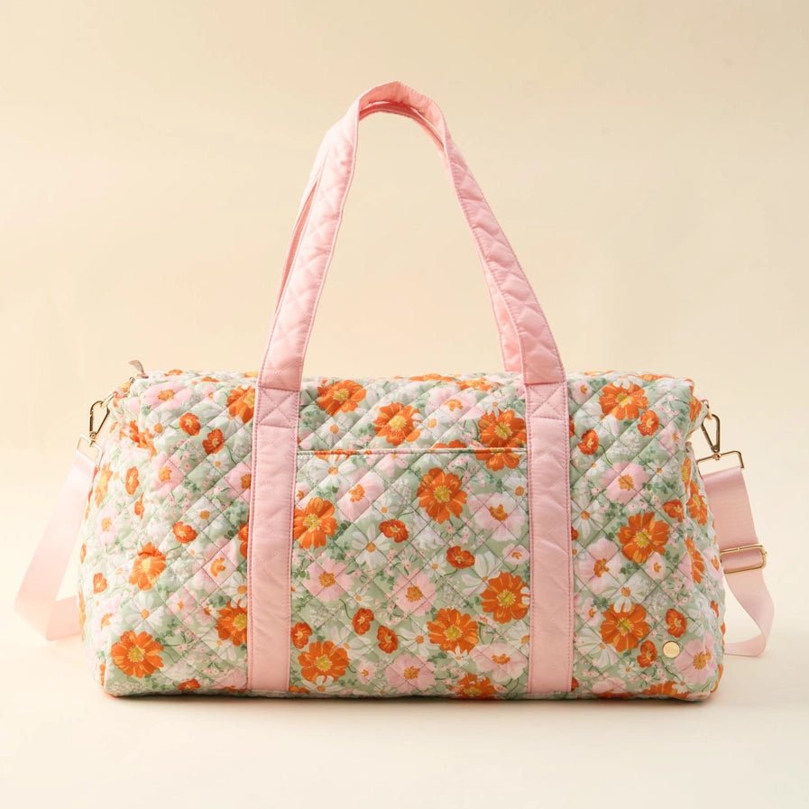 On - The - Go Quilted Weekender Bag - Bouquet Beauty Sage - Accessories - Travel - Darling Effect