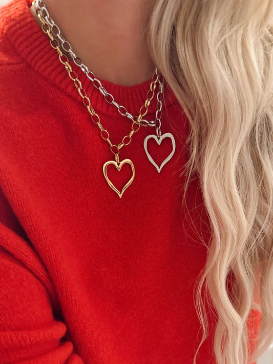 Open Heart Chain Necklace - Jewelry - Necklaces - Chansutt Pearls