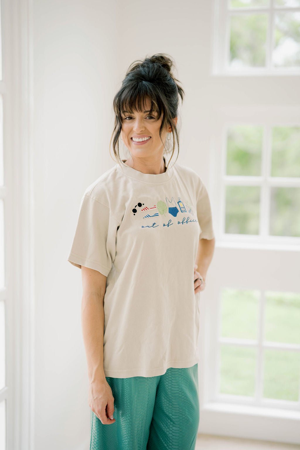 Out of Office Embroidered Tee - Tops - Tees - Summer Tees
