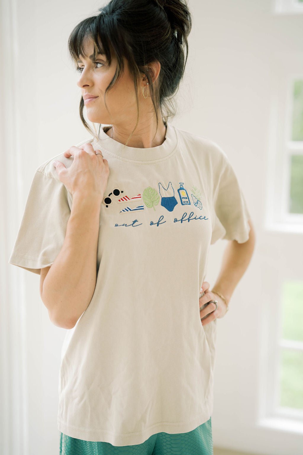 Out of Office Embroidered Tee - Tops - Tees - Summer Tees