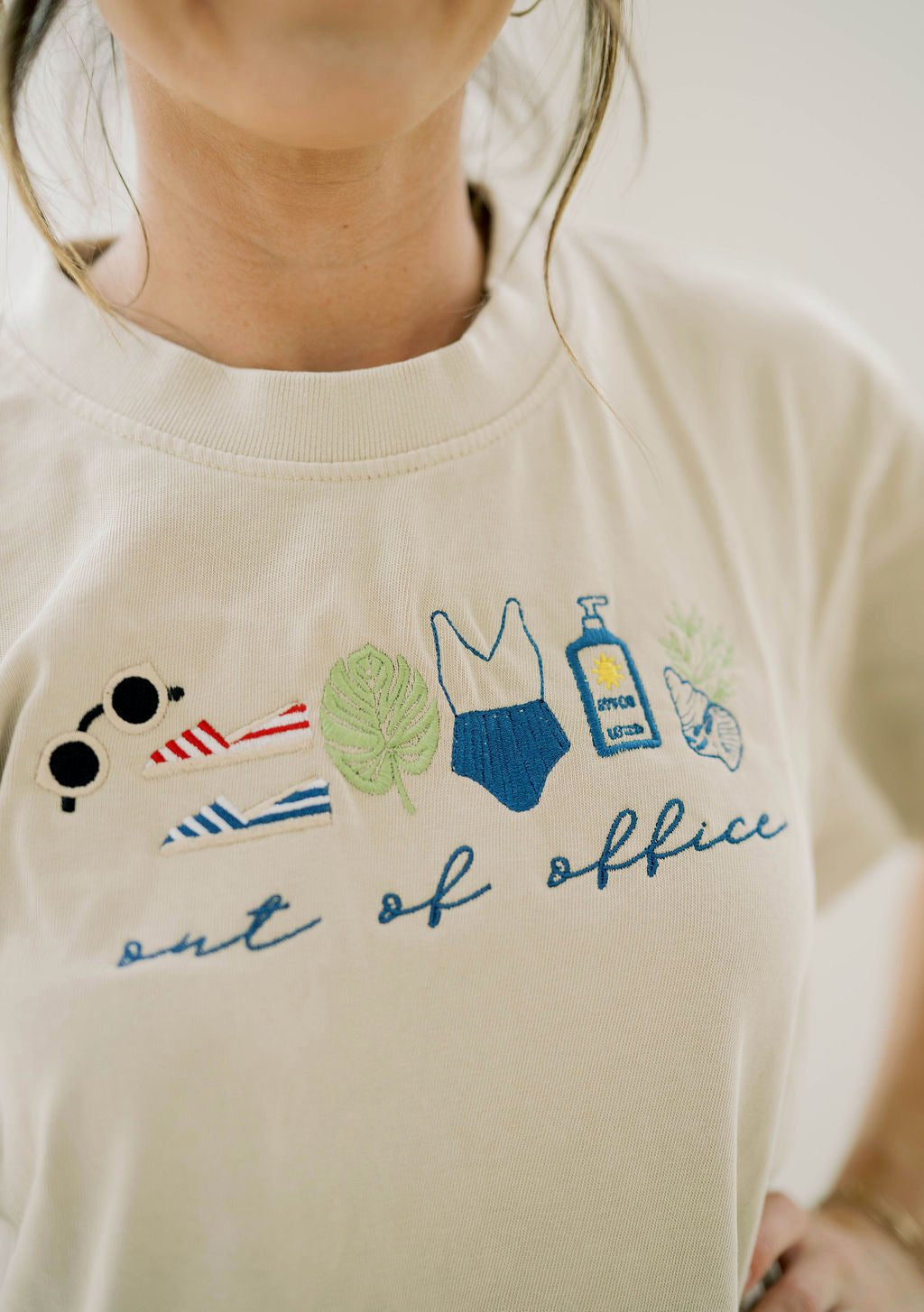 Out of Office Embroidered Tee - Tops - Tees - Summer Tees