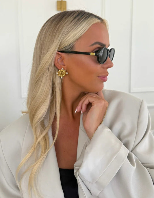 Pearl Gold Coin Earrings - Jewelry - Earrings - Chansutt Pearls