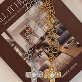 Pearl Gold Cross Charm Necklace - Jewelry - Necklaces - Chansutt Pearls