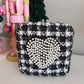 Pearl Heart Mini Black Tweed Travel Bag - Accessories - Travel - Kenz Kustomz