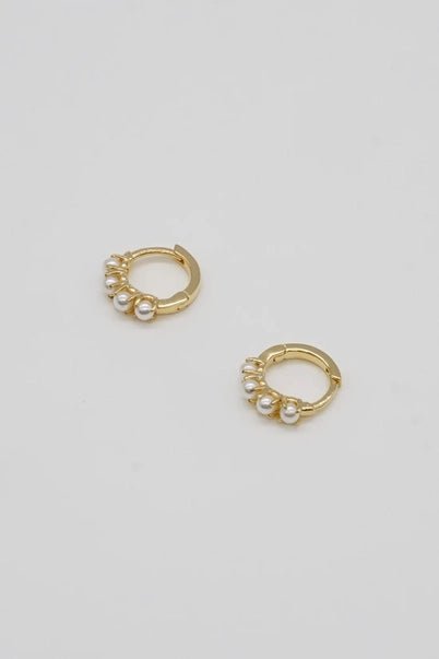 Small Pearl Huggie Earrings - Jewelry - Earrings - Brenda Grands Jewelry