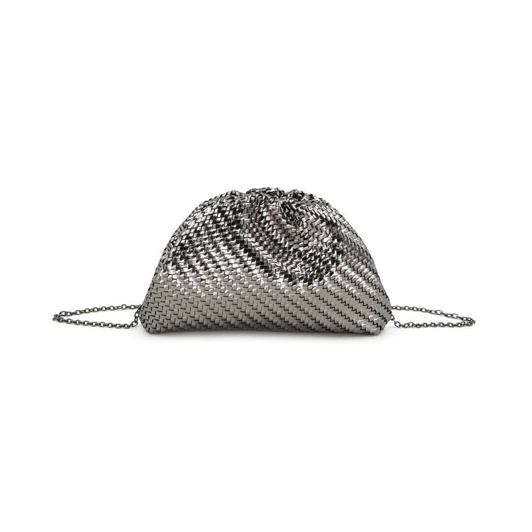 Pewter Woven Evening Clutch/Crossbody - Bags - Purses & Handbags - BC Bags