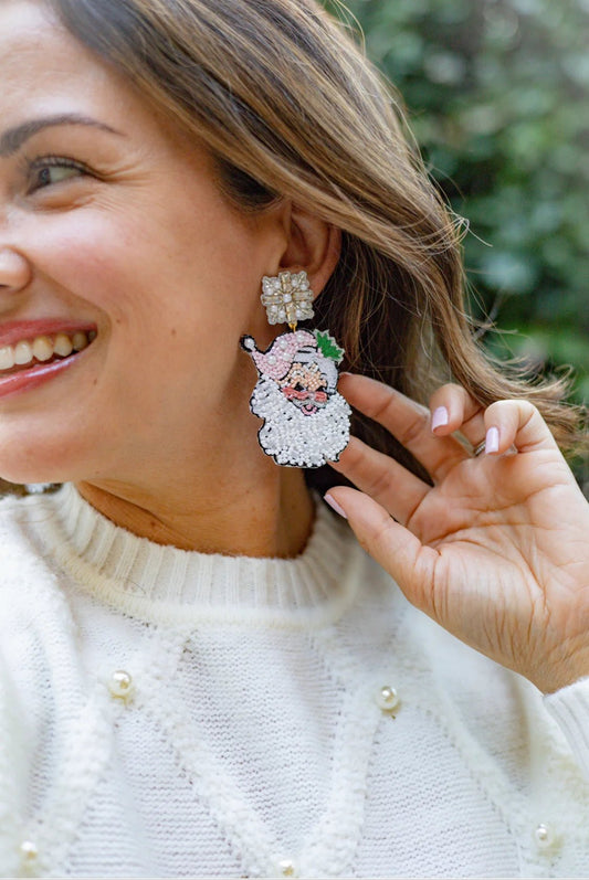 Pink Santa Earrings - Jewelry - Earrings - Gaby & Grace