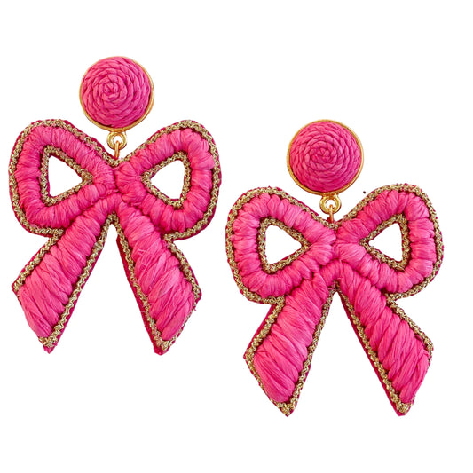 Add some flair and fun to your look with these Bow Earrings made from Raffia, a very lightweight material of natural origin imbued with a summery mood.