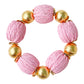 Elevate any outfit with these beautiful bracelets! They are made with brushed gold-plated copper beads.  7" long Stretchy Elastic 16mm beads Looks great if you stack them!