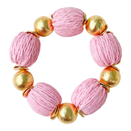 Elevate any outfit with these beautiful bracelets! They are made with brushed gold-plated copper beads.  7" long Stretchy Elastic 16mm beads Looks great if you stack them!
