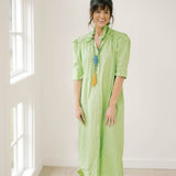Pop of Color Midi Shirt Dress - Dresses - Adrienne
