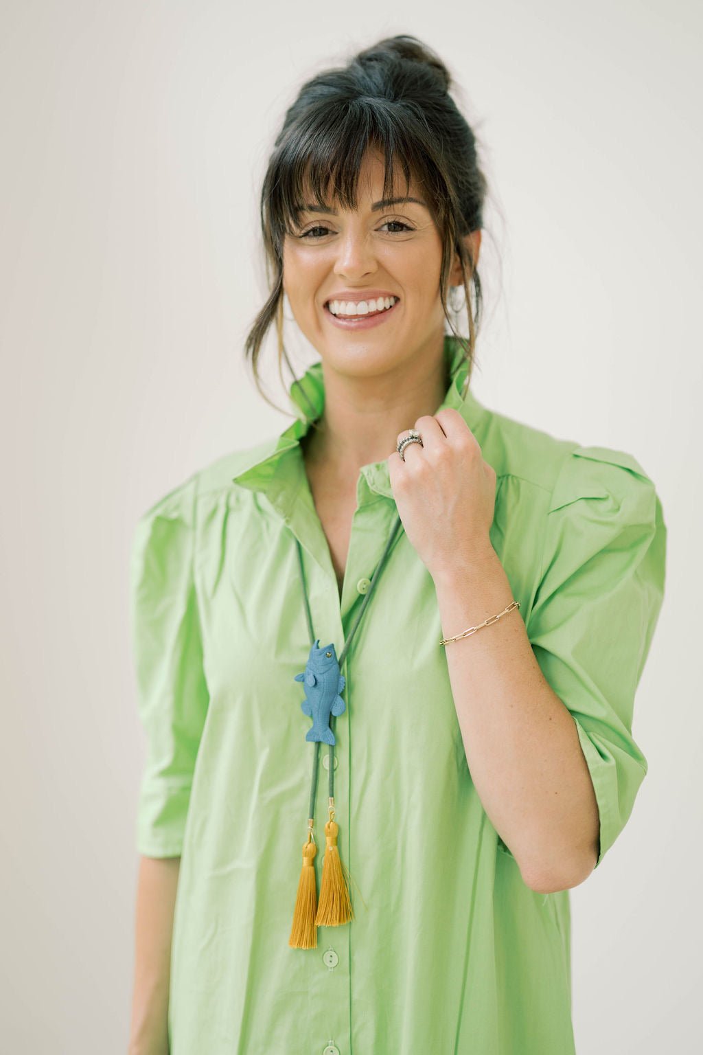 Pop of Color Midi Shirt Dress - Dresses - Adrienne