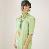 Pop of Color Midi Shirt Dress - Dresses - Adrienne