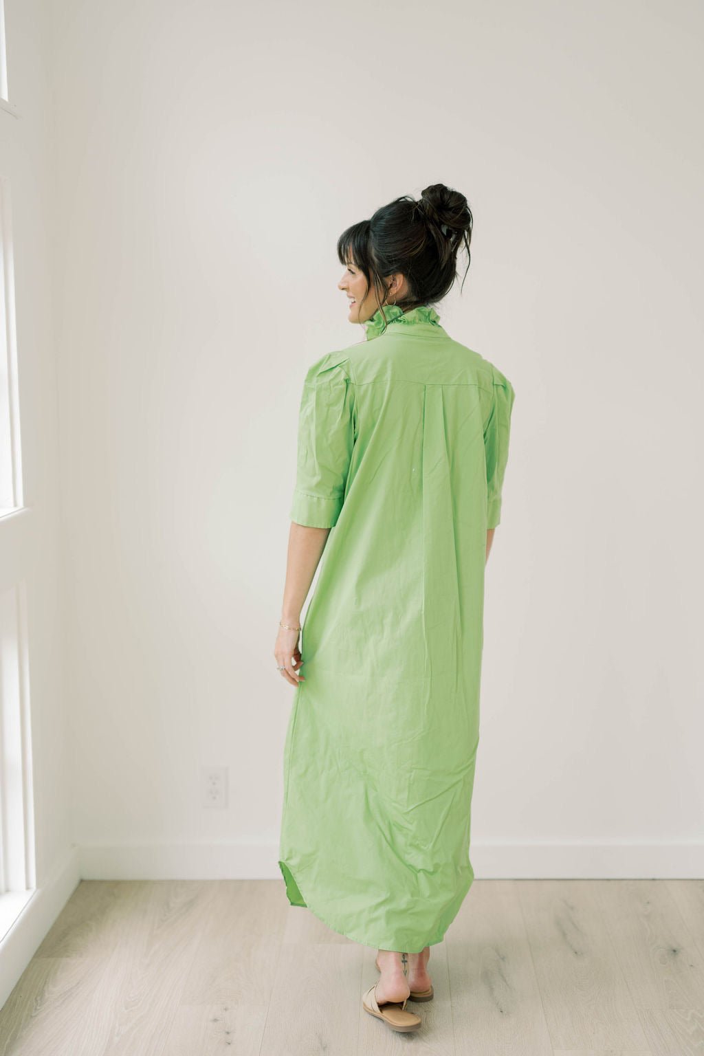 Pop of Color Midi Shirt Dress - Dresses - Adrienne