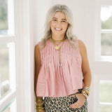 Pumpkin Patch Pleated Tank Top - Tops - Tanks - Heyson