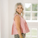 Pumpkin Patch Pleated Tank Top - Tops - Tanks - Heyson