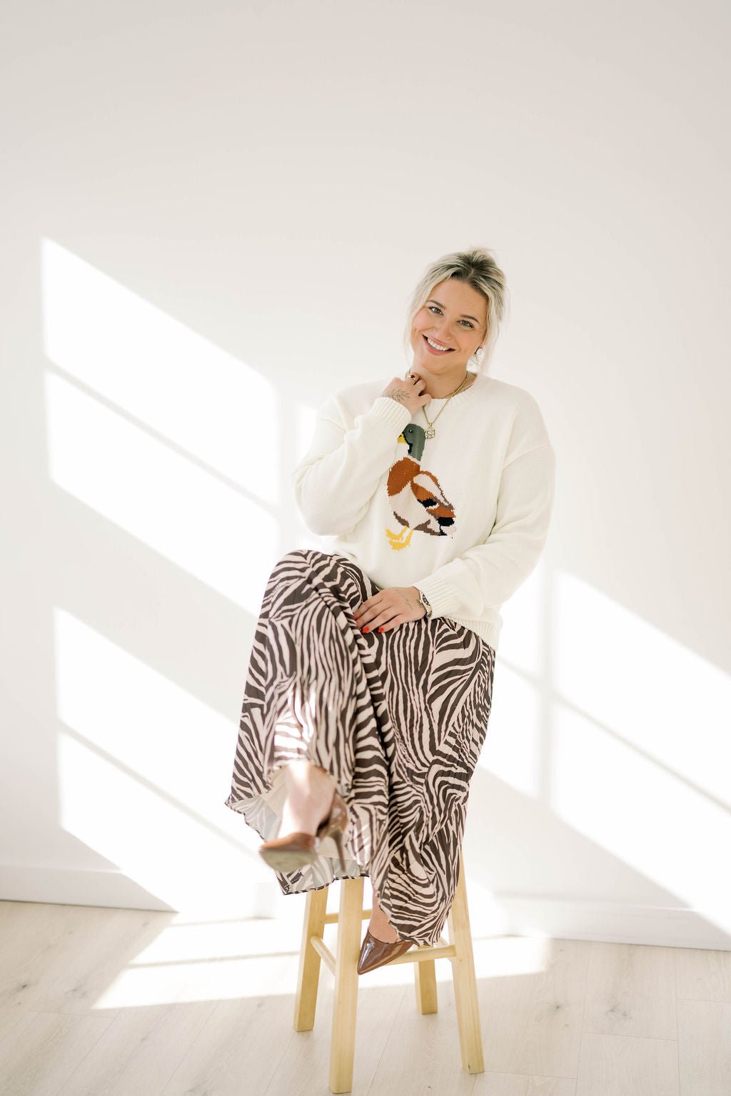 Quack Embroidered Sweater - Tops - Sweaters - Wishlist