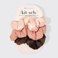 Recycled Fabric Cloud Scrunchies 3pc Set - Rosewood - Accessories - Hair - Kitsch