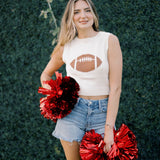 Rhinestone Football Game Day Ready Tank - Tops - Tanks - Needii