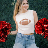 Rhinestone Football Game Day Ready Tank - Tops - Tanks - Needii