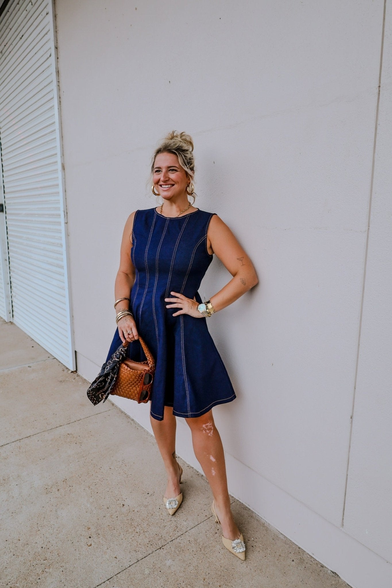 Rodeo Days Denim Dress - Dresses - She & Sky