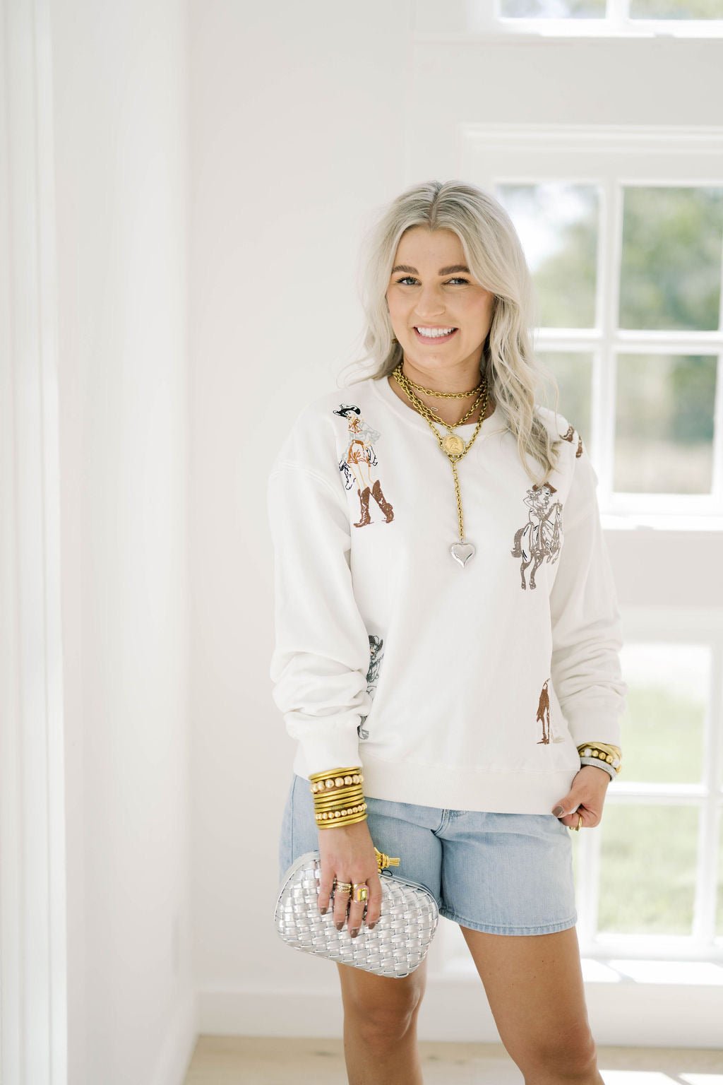 Rodeo Ready Graphic Sweatshirt - Tops - Sweatshirts - Blue B