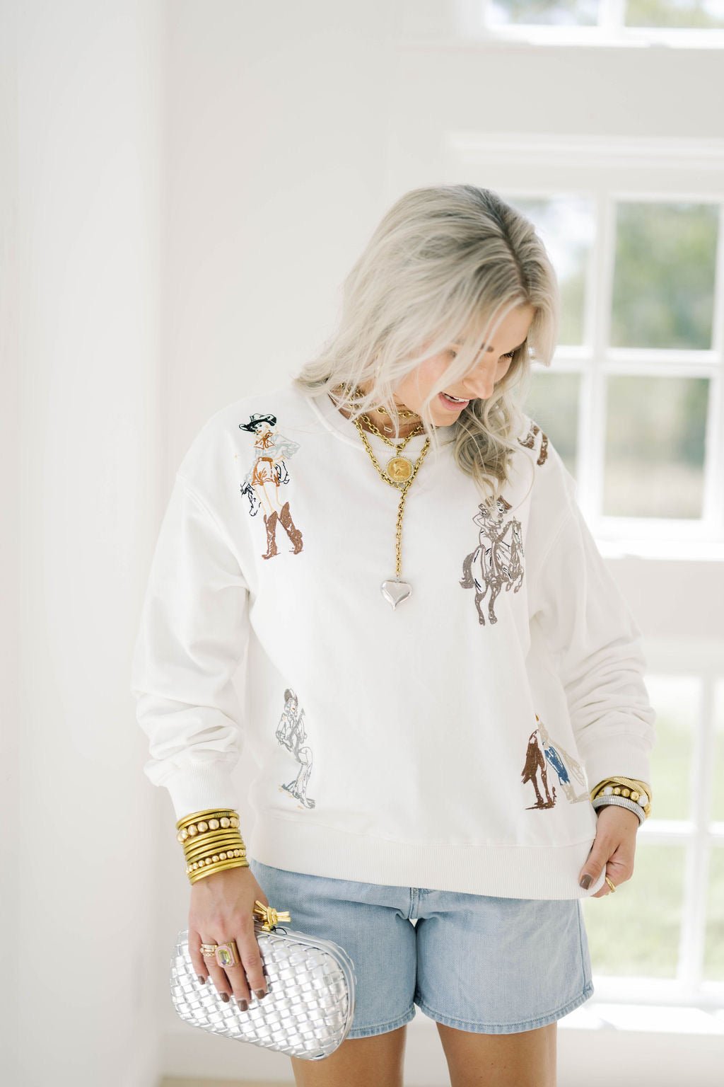 Rodeo Ready Graphic Sweatshirt - Tops - Sweatshirts - Blue B