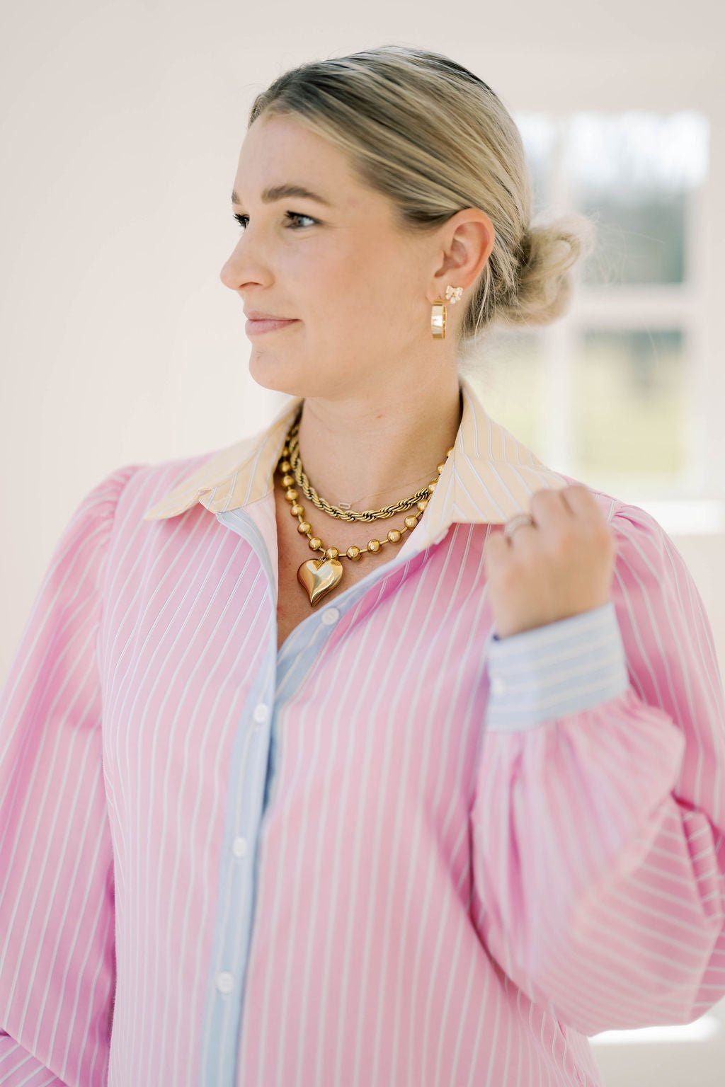 Rooftop Bloom Striped Dress - Dresses - Fate