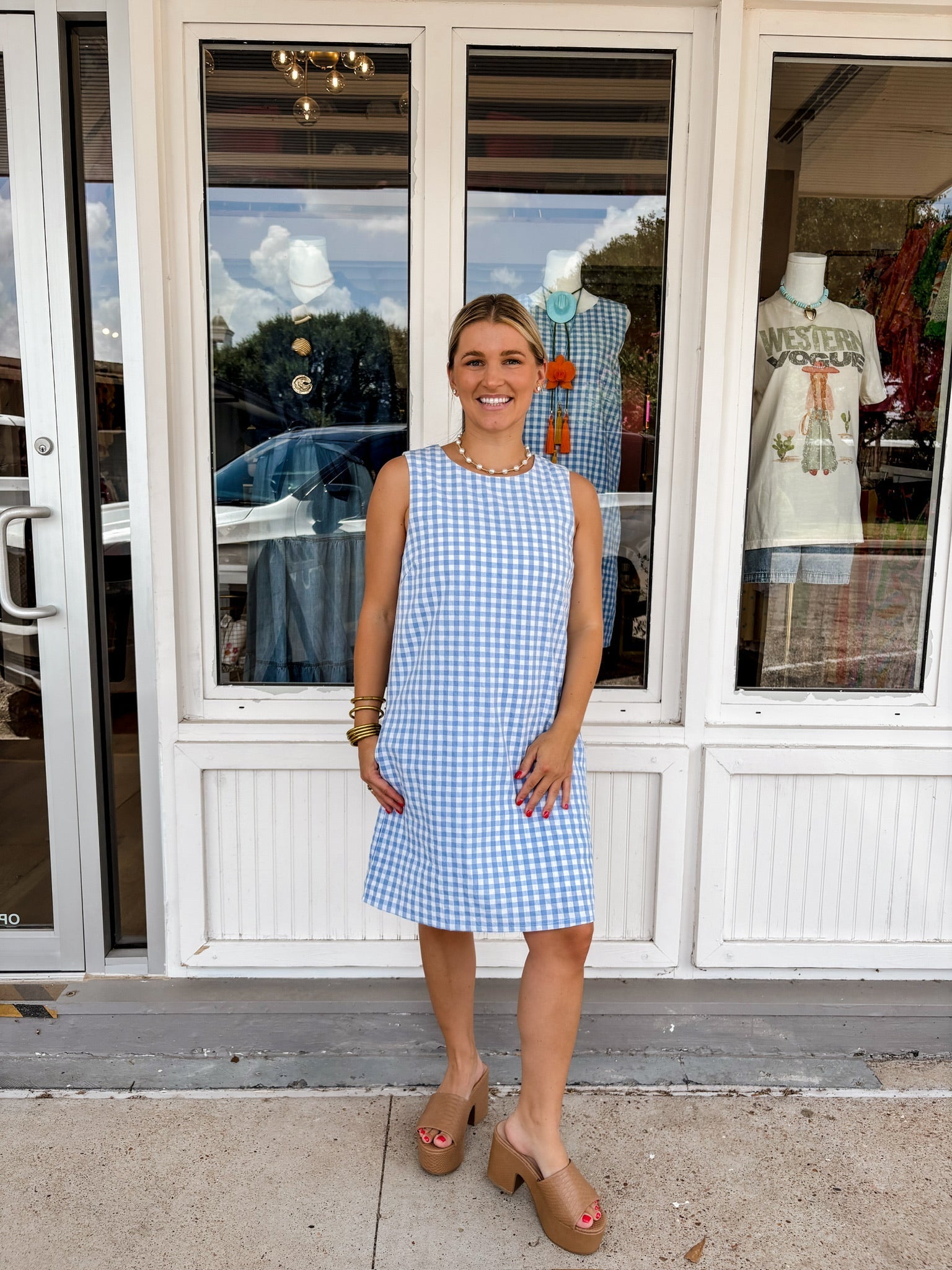 Sails Away Gingham Tank Dress - Dresses - She & Sky