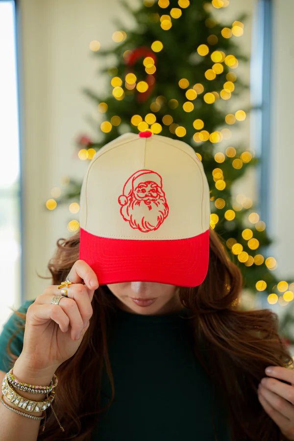 Santa Embroidered Canvas Trucker Hat - Accessories - Hats - Summer Tees