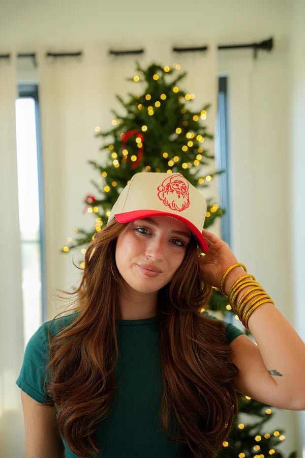 Santa Embroidered Canvas Trucker Hat - Accessories - Hats - Summer Tees