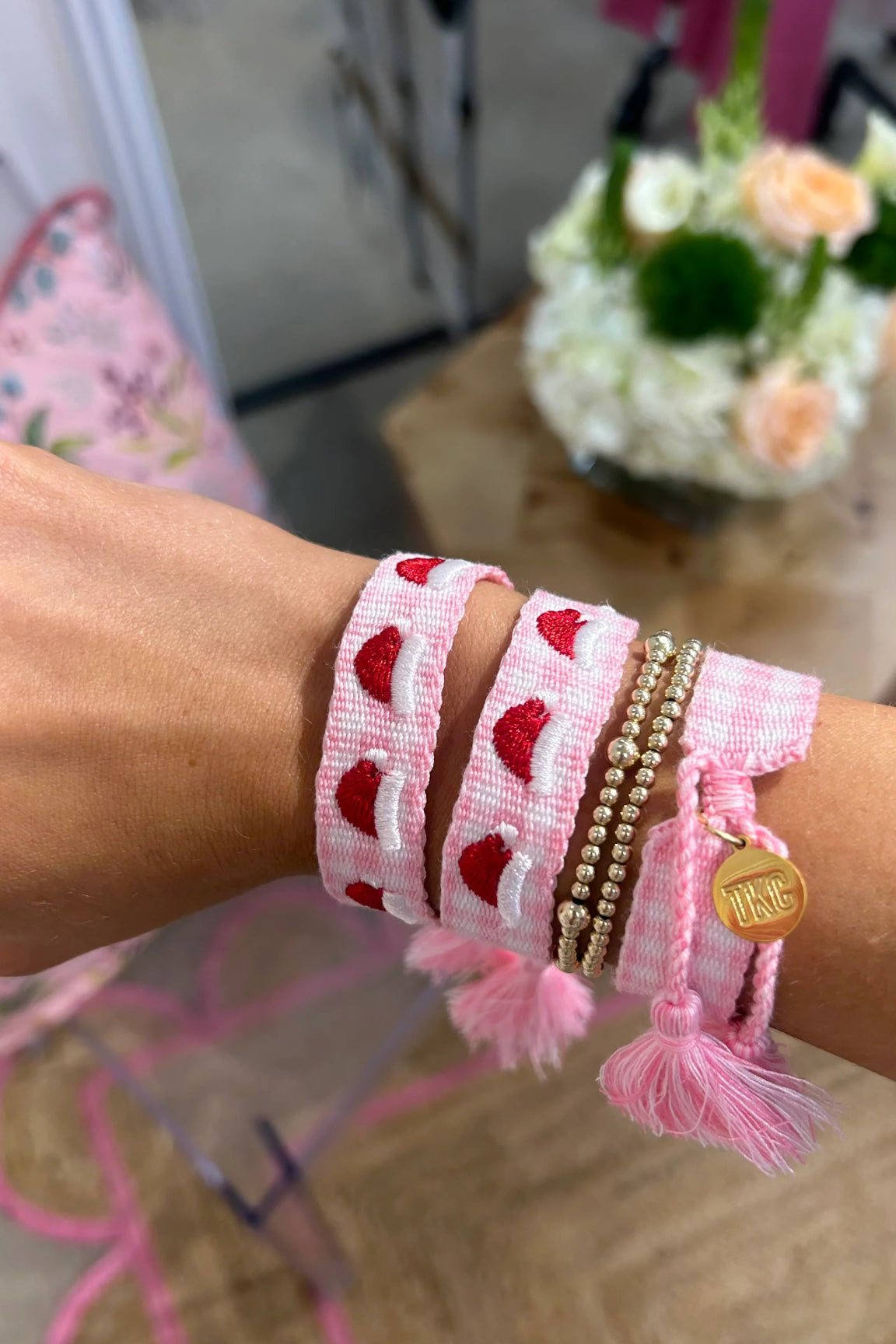 Santa Hat Embroidered Bracelet - Jewelry - Bracelets - Kenzie Collective