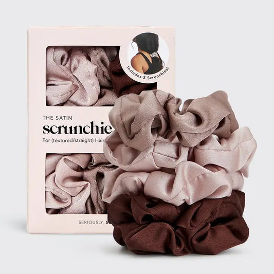 Satin Scrunchies 5pc - Cameo - Accessories - Hair - Kitsch