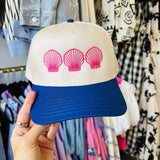 Seashell Embroidered Canvas Trucker Hat - Accessories - Hats - Madley