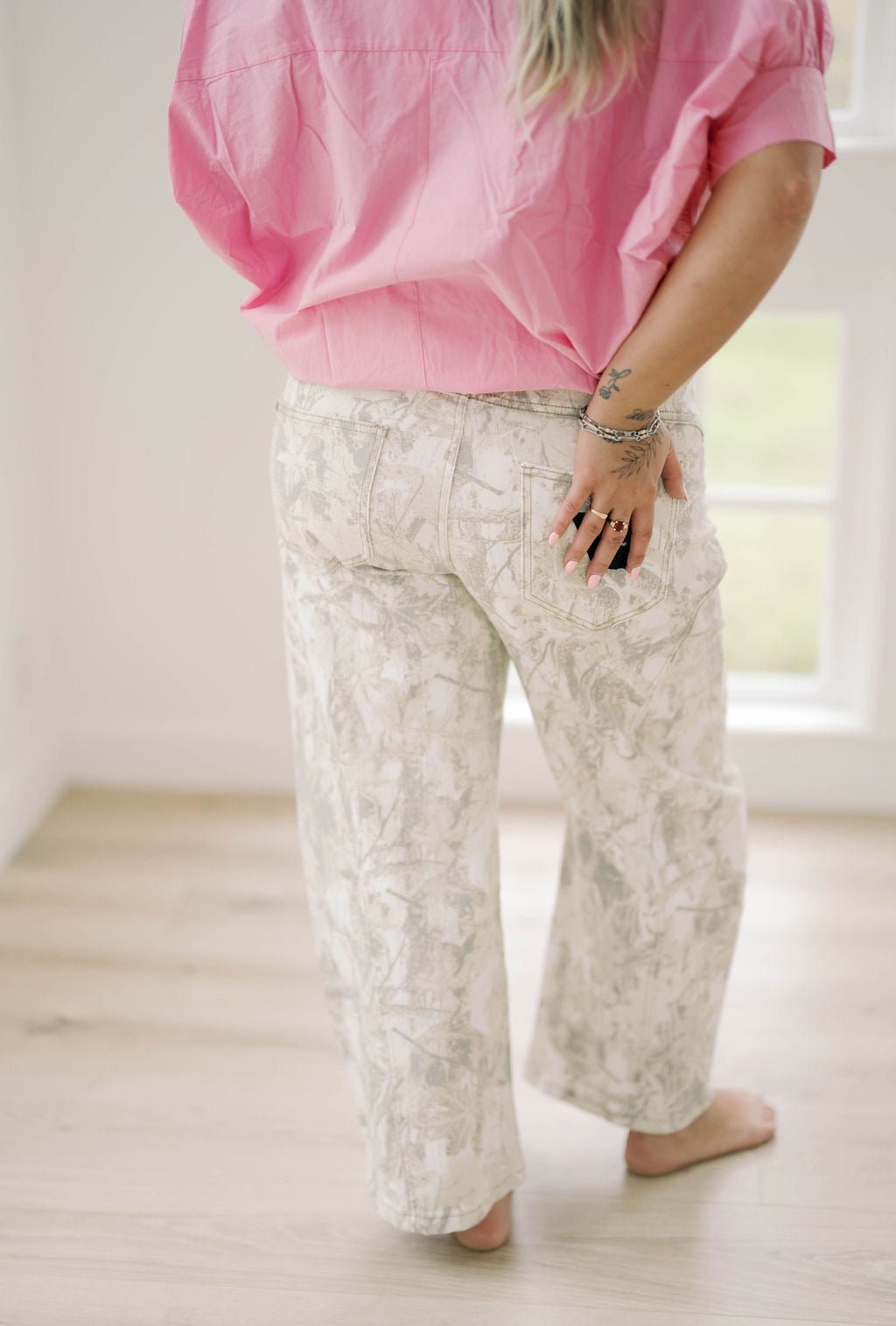 Season is Here Camo Barrel Jeans - Bottoms - Pants - Saige Denim