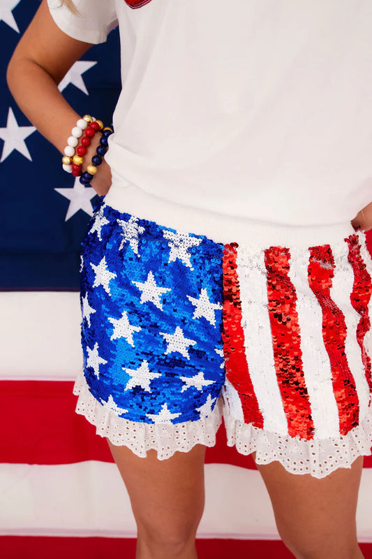 Stars & Stripes Sequin Shorts