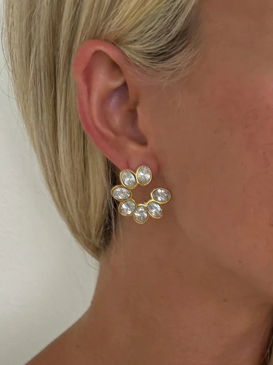 Serena Rhinestone Loop Earrings - Jewelry - Earrings - Chansutt Pearls