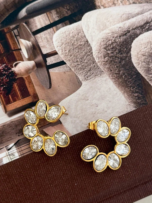 Serena Rhinestone Loop Earrings - Jewelry - Earrings - Chansutt Pearls