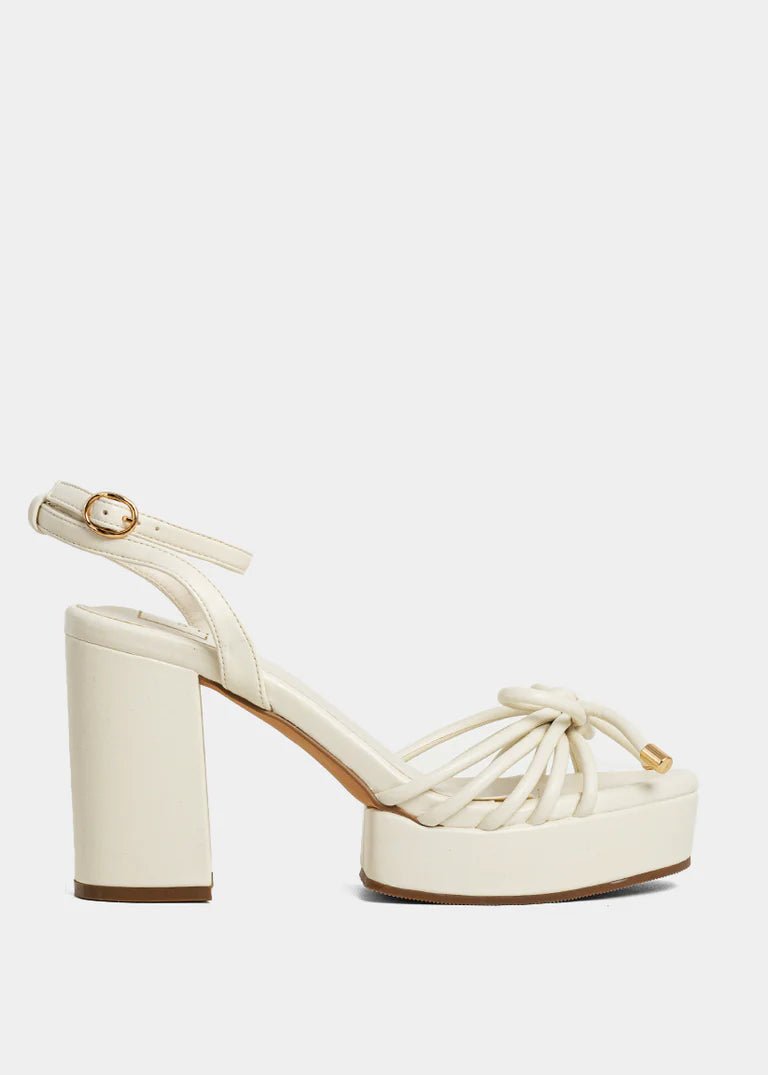 ShuShop Edith Knot Strap Platform Heel - Shoes - Heels - ShuShop