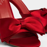 ShuShop Elena Red Satin Bow Heels - Shoes - Heels - ShuShop