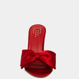 ShuShop Elena Red Satin Bow Heels - Shoes - Heels - ShuShop