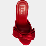 ShuShop Elena Red Satin Bow Heels - Shoes - Heels - ShuShop