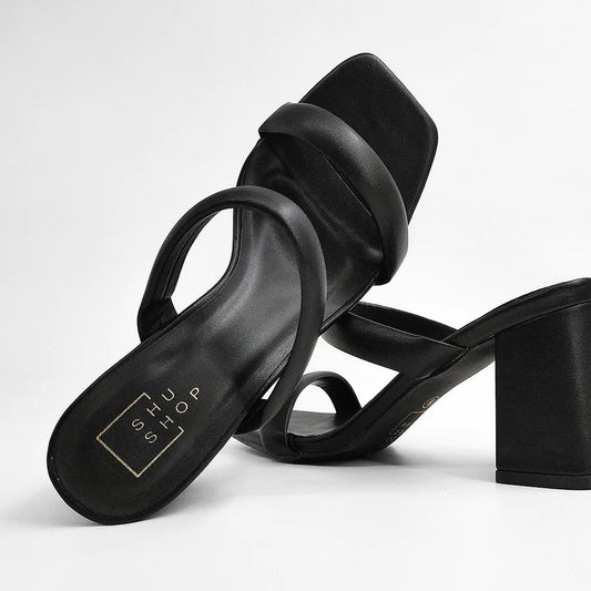 ShuShop Black Farah Strap Heel - Shoes - Heels - ShuShop